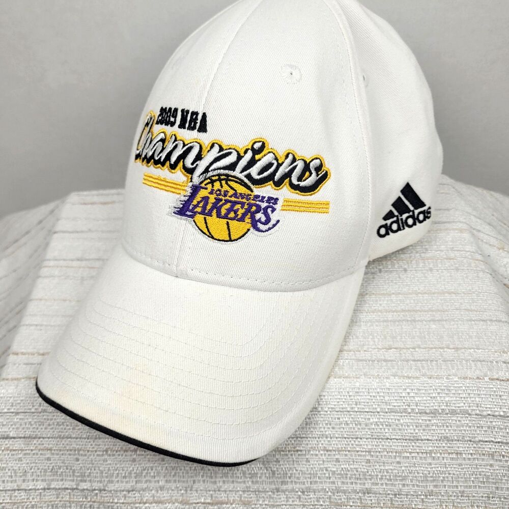 2009 NBA LA Lakers Champions Adidas White Hat Adjustable Cap KOBE ERA
